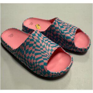 Wild Fable Womens Robbie Slide Sandals Pink Turquoise Blue Sz 11